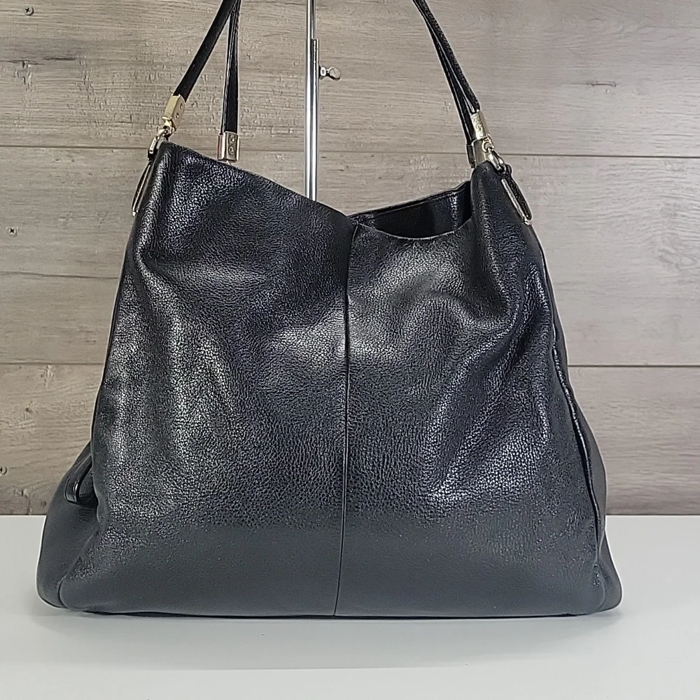 Coach Madison Black Leather Shoulder Bag 24621
